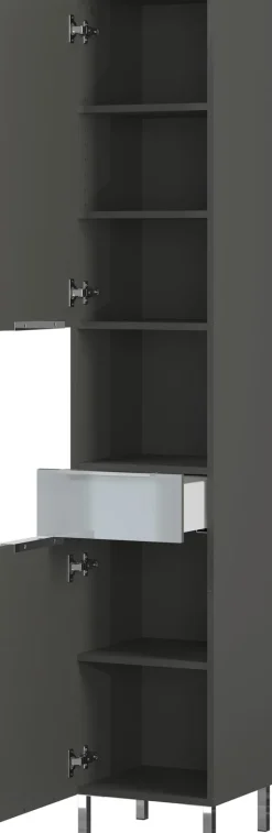Hochschrank CORUS Graphit/ silbergrau
