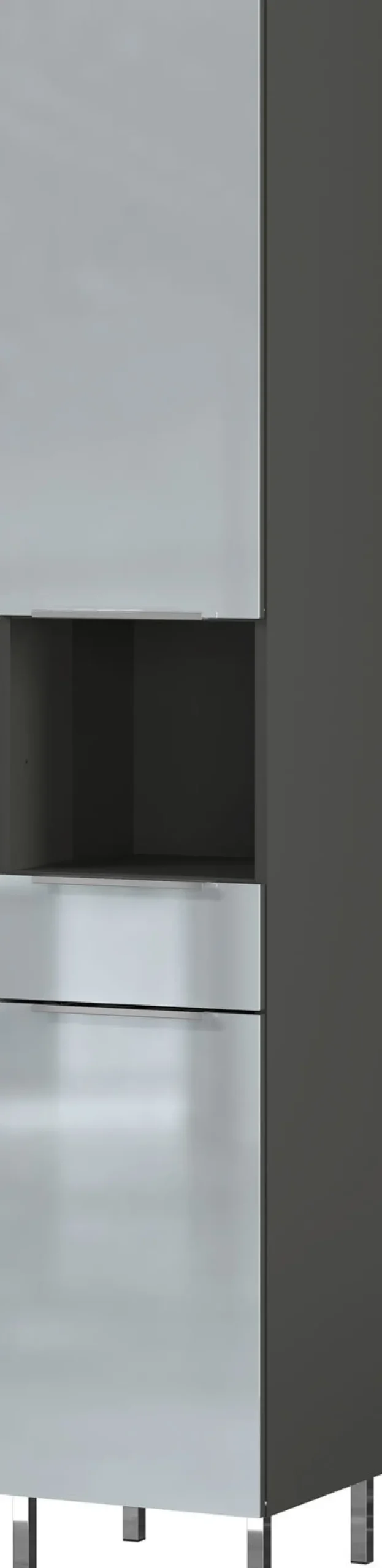 Hochschrank CORUS Graphit/ silbergrau
