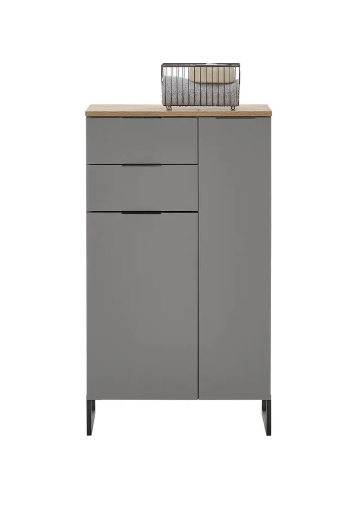 Hochschrank DENVER Grau Matt/Evoke Eiche Nachbildung ca 38cm