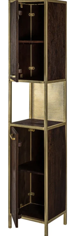 Hochschrank GOLDEN BATH 34,5 x 190 cm Braun/ Goldfarbig