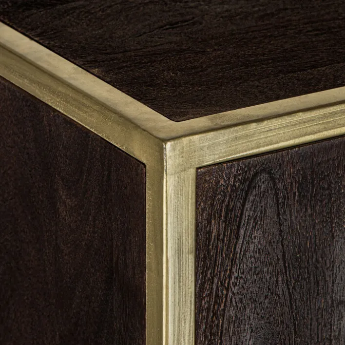 Hochschrank GOLDEN BATH 34,5 x 190 cm Braun/ Goldfarbig