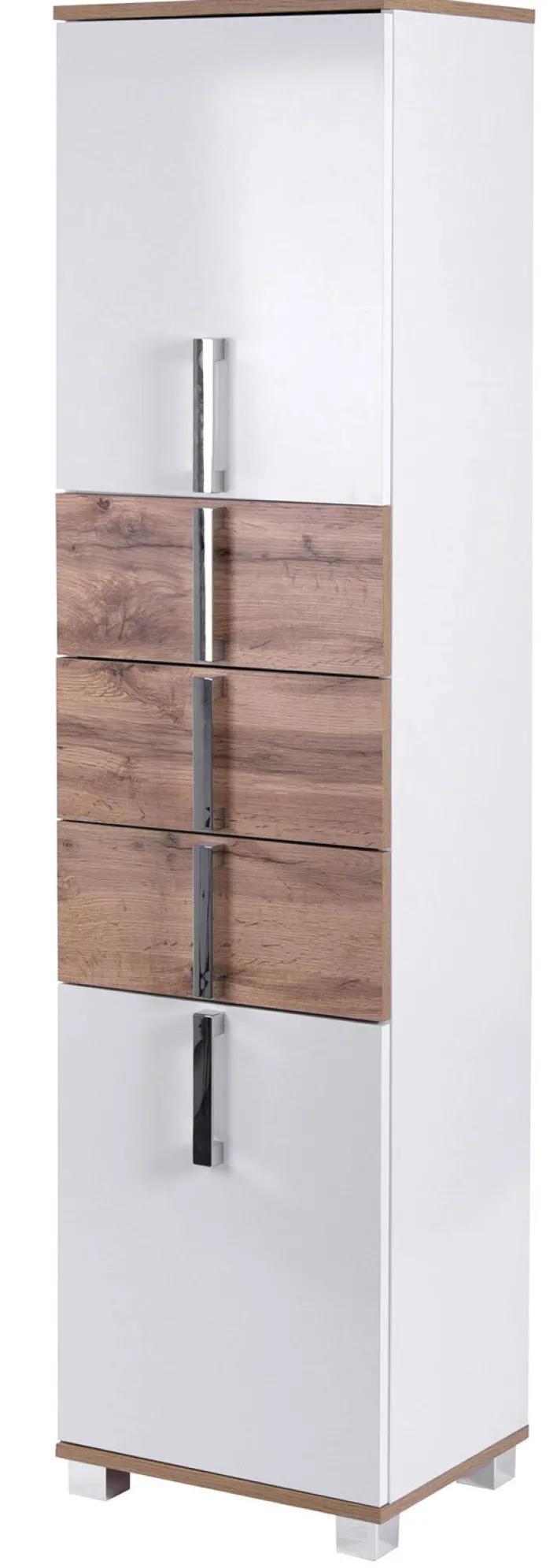 Hochschrank LUCA 40,3 x 163,7 cm weiß/ Eiche Landhaus