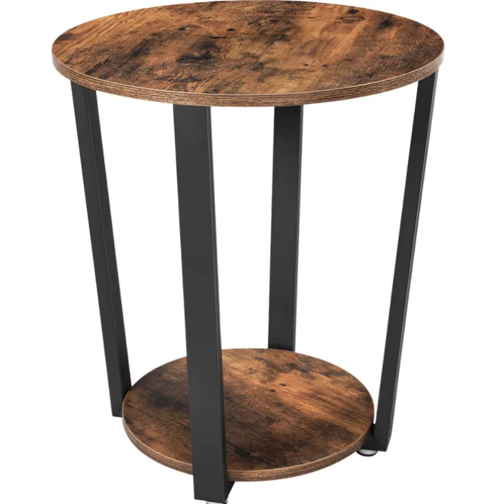 holz4home Beistelltisch 50 x 57 cm Holzdekor Vintagebraun