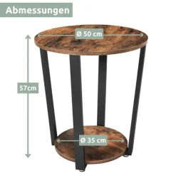 holz4home Beistelltisch 50 x 57 cm Holzdekor Vintagebraun
