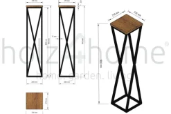 holz4home Blumenständer 21 x 90 cm Eiche geölt