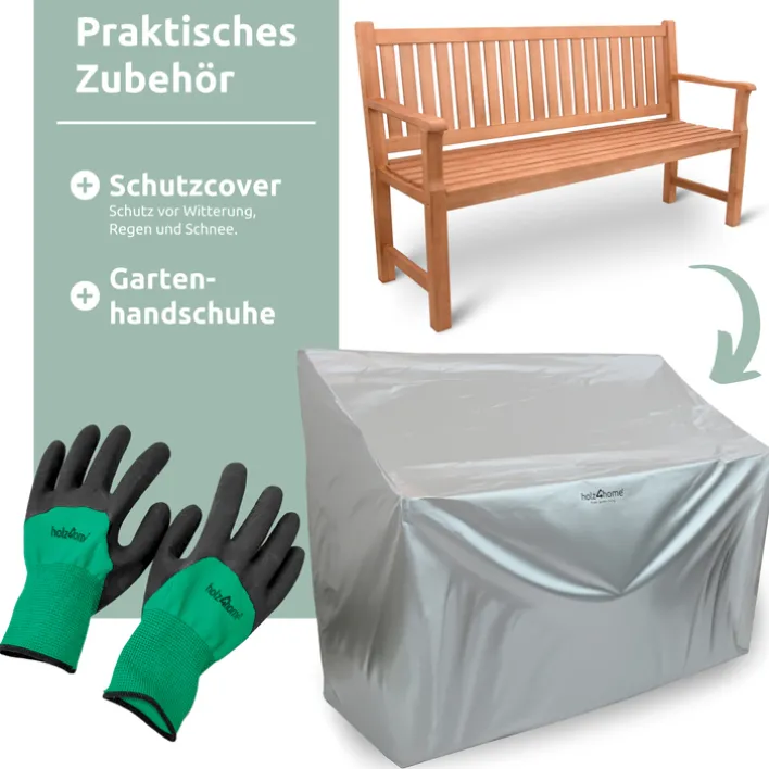 holz4home Gartenbank LANDHAUS 3-tlg 150 cm naturfarbig