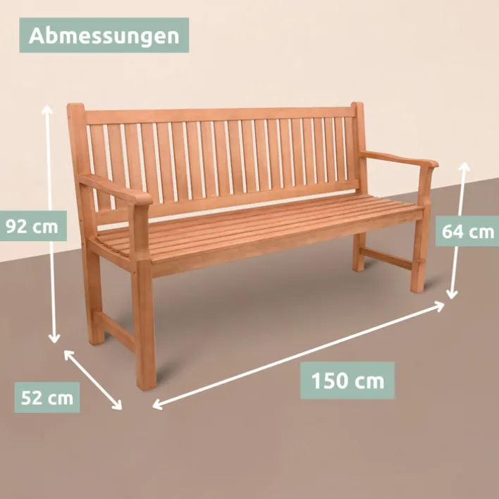holz4home Gartenbank LANDHAUS 3-tlg 150 cm naturfarbig