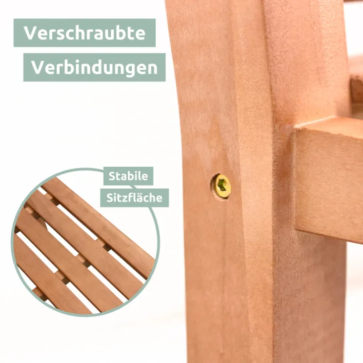 holz4home Gartenbank LANDHAUS 3-tlg 150 cm naturfarbig