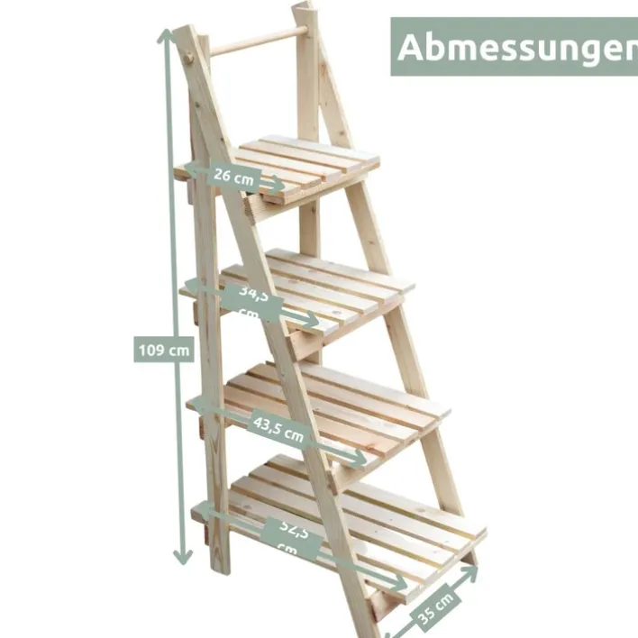 holz4home Gartenregal LADDER 109 cm braun
