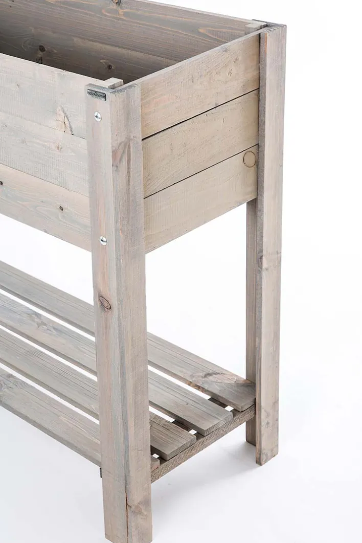 holz4home Hochbeet 80 x 37 cm grauweiß