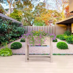 holz4home Hochbeet 80 x 37 cm grauweiß