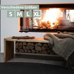 holz4home Massivholzbank 40 x 45 cm Eiche geölt mit Baumkante