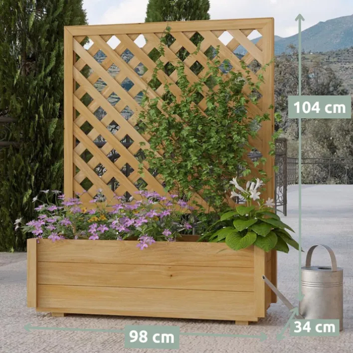 holz4home Pflanzkasten SPALIER 98 x 34 cm Kiefernholz