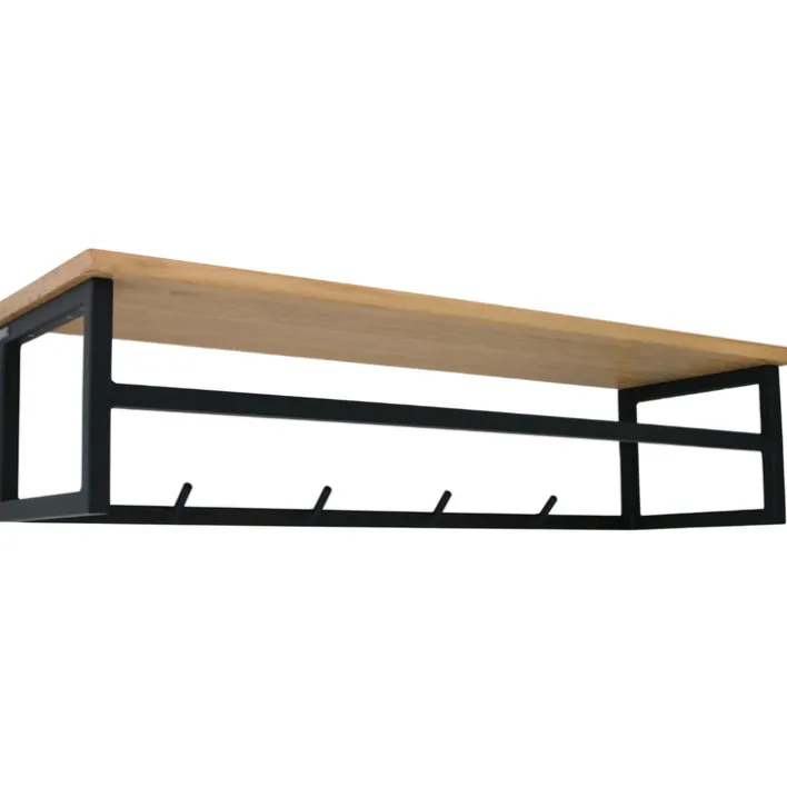 holz4home Wandgarderobe 92 x 22 cm Eiche mit Baumkante