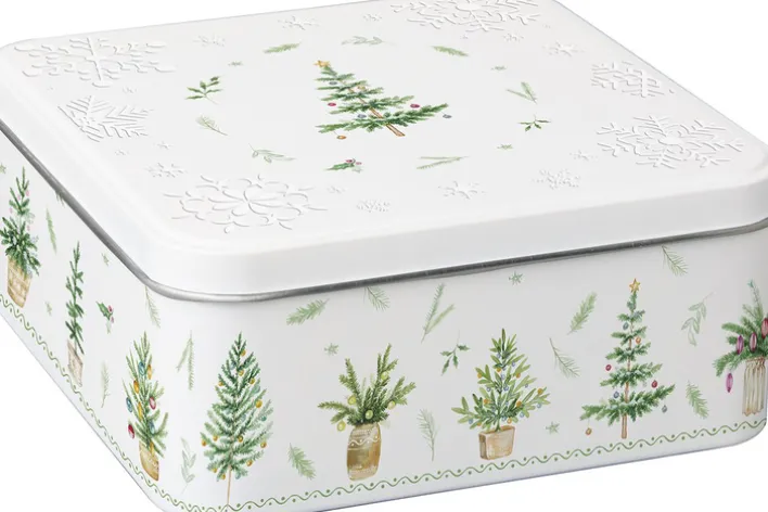 ihr Keksdose FESTIVE HOLIDAYS Metall 22 x 22 x 85 cm Grün