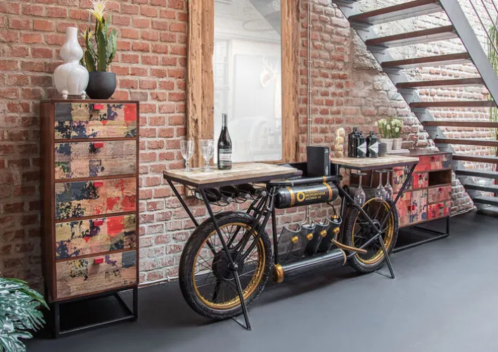 INTERhome Bar RIDE 187 x 83 cm goldfarbig/schwarz
