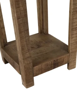 INTERhome Beistelltisch BARNEY Ø 27,5/60 cm Mango Massivholz/schwarz