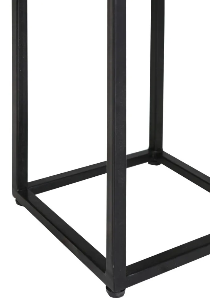 INTERhome Beistelltisch CHUCK Akazie Massivholz Set 2-tlg. Durchmesser 23/19 cm pulverbeschichtet Natur