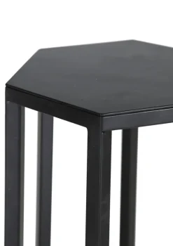 INTERhome Beistelltisch CHUCK 2er-Set Metall pulverbeschichtet 23 x 20 x 60 cm/19 x 16 x 50 cm Schwarz