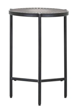 INTERhome Beistelltisch SANTA CRUZ Mango massiv Ø 40 cm 59 cm gebeizt lackiert natur/schwarz