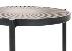 INTERhome Beistelltisch SANTA CRUZ Mango massiv Ø 40 cm 59 cm gebeizt lackiert natur/schwarz