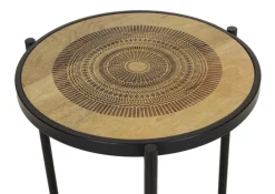 INTERhome Beistelltisch SANTA CRUZ Ø 40 cm Mango Massiv/schwarz