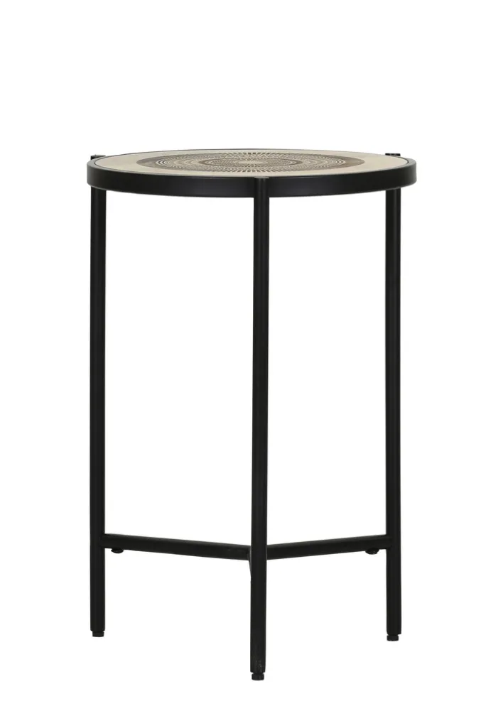 INTERhome Beistelltisch SANTA CRUZ Ø 40 cm Mango Massiv/schwarz