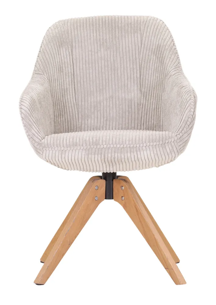 INTERhome Drehsessel CHILL beige/Eiche massiv natur