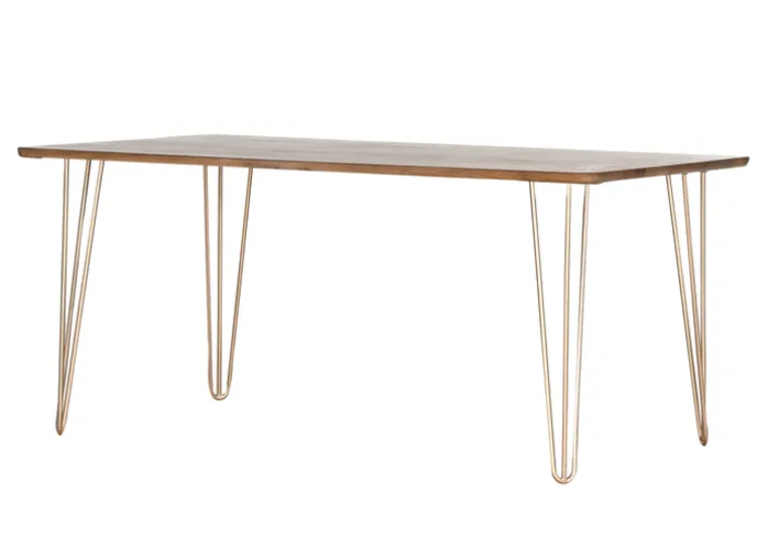 INTERhome Esstisch SCAN 160 x 90 cm braun/goldfarbig