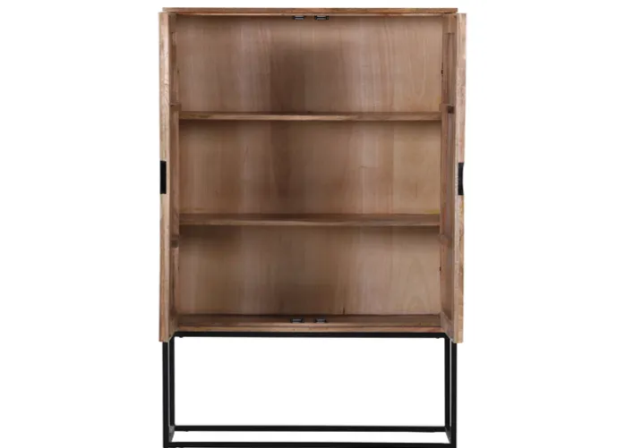 INTERhome Highboard SANTA CRUZ 100 x 150 cm Mango massiv/schwarz