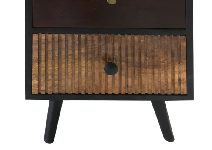 INTERhome Kommode ANTONIO 45 x 120 cm Mango massiv schwarz/Multicolor