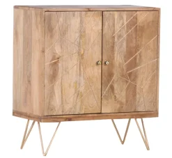 INTERhome Kommode SCAN 2-türig braun/ goldfarbig