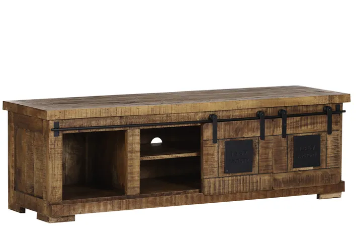 INTERhome Lowboard BARNEY 160 x 50 cm Mango Massivholz/schwarz