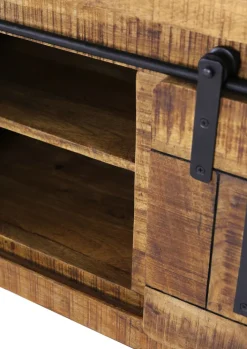 INTERhome Lowboard BARNEY 160 x 50 cm Mango Massivholz/schwarz