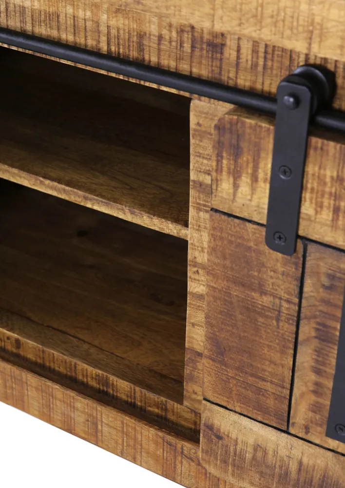 INTERhome Lowboard BARNEY 160 x 50 cm Mango Massivholz/schwarz