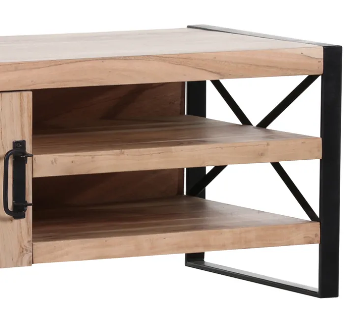 INTERhome Lowboard UPTOWN 130 x 46 x 52 cm Akazie massiv/ schwarz