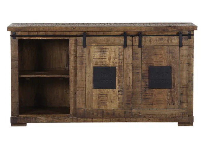 INTERhome Sideboard BARNEY 160 x 85 cm Mango Massivholz/schwarz