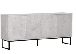 INTERhome Sideboard CESARO 175 x 78 cm Mango massiv sandgestrahlt/weiß vintage