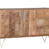 INTERhome Sideboard FAME Mango massiv/ goldfarbig