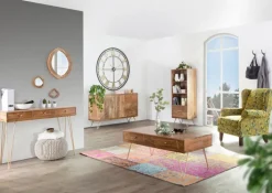 INTERhome Sideboard FAME Mango massiv/ goldfarbig