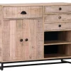INTERhome Sideboard NEMESIS 115 x 86 cm Mango massiv natur/Metallgestell schwarz