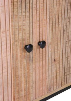 INTERhome Sideboard NEMESIS 115 x 86 cm Mango massiv natur/Metallgestell schwarz