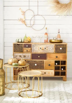 INTERhome Sideboard PUNO 114 x 80 cm braun Mango massiv