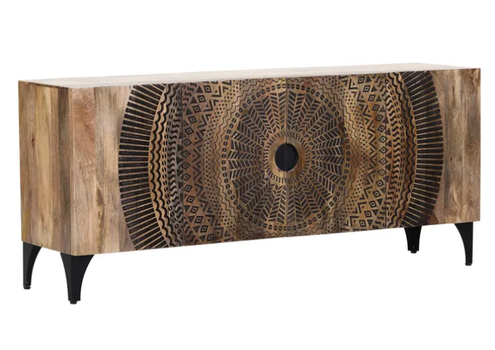 INTERhome Sideboard SANTA CRUZ 177 x 78 cm Mango massiv/schwarz