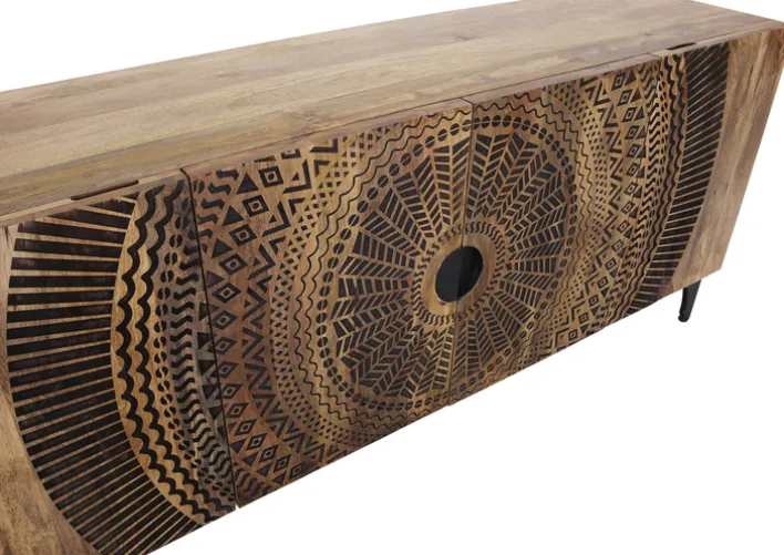 INTERhome Sideboard SANTA CRUZ 177 x 78 cm Mango massiv/schwarz