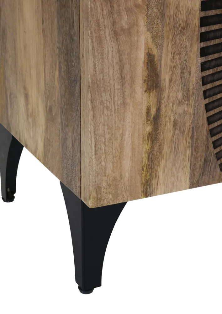 INTERhome Sideboard SANTA CRUZ 177 x 78 cm Mango massiv/schwarz