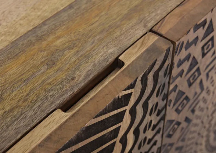 INTERhome Sideboard SANTA CRUZ 177 x 78 cm Mango massiv/schwarz