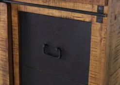 INTERhome Vitrine BARNEY 100 x 190 cm Mango Massivholz/schwarz