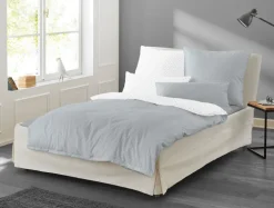 IRISETTE ESSENTIAL Mako-Satin-Bettwäsche JESSICA 155 x 220 cm silber