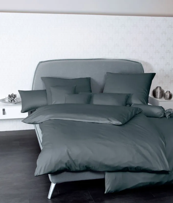 Janine Mako-Satin-Kissenhülle COLORS 40 x 80 cm anthrazit